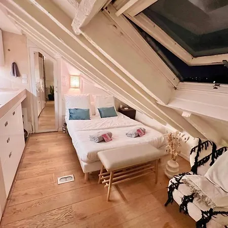 Typical Parisian Studio Under The Roofs Of Apartment